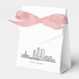Minimalistische Strichzeichnung der Skyline von Fo Geschenkschachtel