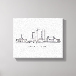 Minimalistische Strichzeichnung der Skyline von Fo Leinwanddruck