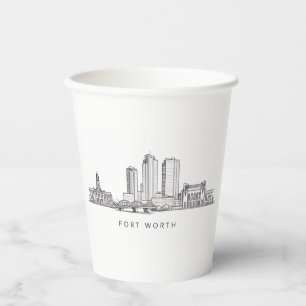 Minimalistische Strichzeichnung der Skyline von Fo Pappbecher