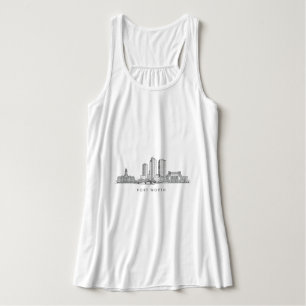 Minimalistische Strichzeichnung der Skyline von Fo Tank Top