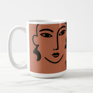 Minimalistische Strichzeichnungen Gesichter und Va Kaffeetasse