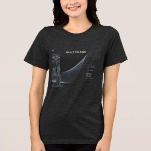 Minimalistische Struktur-Linienkunst-T-Shirt Tri-Blend Shirt