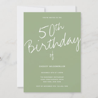 Minimalistische Stufe 50. Geburtstag Einladung