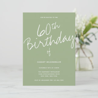 Minimalistische Stufe 60. Geburtstag Einladung