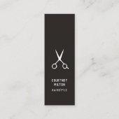 Minimalistische Stylistin aus Schwarz und Weiß Mini Visitenkarte (Vorderseite)