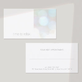 Minimalistische, subtile Bokeh Wellness-Center-Ans Terminkarte