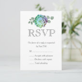 Minimalistische Succules Wedding RSVP Cards (Stehend Vorderseite)