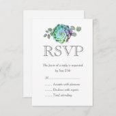 Minimalistische Succules Wedding RSVP Cards (Vorne/Hinten)