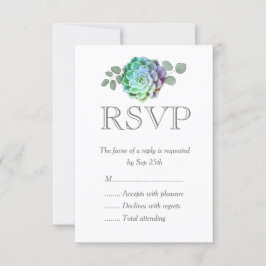 Minimalistische Succules Wedding RSVP Cards