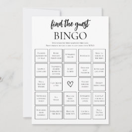 Minimalistische Suche nach der Bridal Bingo Game C Einladung