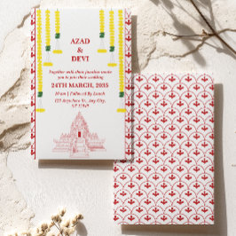 Minimalistische südindische Hochzeit Einladung