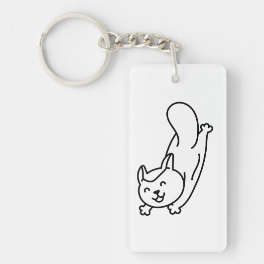 Minimalistische Sugar Glider-Linienkunst Schlüsselanhänger (Vorderseite)