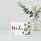 Minimalistische Sukkuläre Pflanze Nägel Visitenkarte (Stehend Vorderseite)