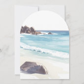 Minimalistische Summer Beach Hochzeit in Urlaubsor Einladung (Rückseite)