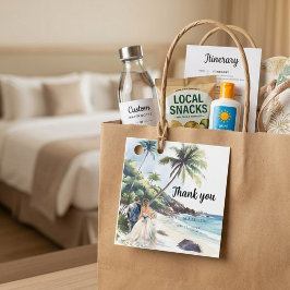 Minimalistische Summer Beach Hochzeit in Urlaubsor Geschenkanhänger