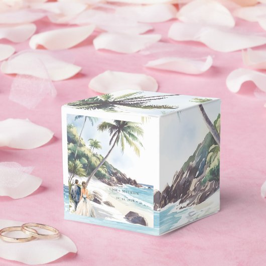 Minimalistische Summer Beach Hochzeit in Urlaubsor Geschenkschachtel (Hochzeit)