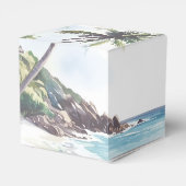 Minimalistische Summer Beach Hochzeit in Urlaubsor Geschenkschachtel (Rückseite)
