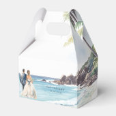 Minimalistische Summer Beach Hochzeit in Urlaubsor Geschenkschachtel (Vorderseite)