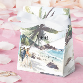 Minimalistische Summer Beach Hochzeit in Urlaubsor Geschenkschachtel