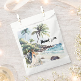 Minimalistische Summer Beach Hochzeit in Urlaubsor Geschenktütchen
