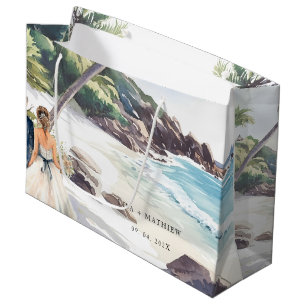Minimalistische Summer Beach Hochzeit in Urlaubsor Große Geschenktüte