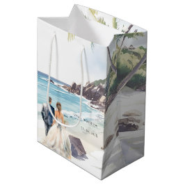 Minimalistische Summer Beach Hochzeit in Urlaubsor Mittlere Geschenktüte