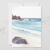 Minimalistische Summer Beach Hochzeit in Urlaubsor Save The Date (Rückseite)