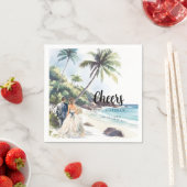 Minimalistische Summer Beach Hochzeit in Urlaubsor Serviette (Beispiel)