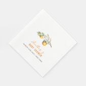 Minimalistische Summer Orange Citrus Baby Dusche Serviette (Ecke)