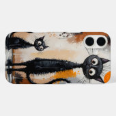 Minimalistische Surreal Black Cat Art Case-Mate iPhone Hülle (Rückseite (Horizontal))