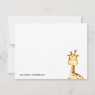 Minimalistische süße Baby-Giraffe-Kinder personali Mitteilungskarte