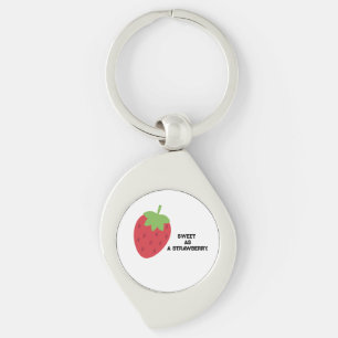 Minimalistische süße Erdbeere Schlüsselanhänger