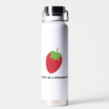 Minimalistische süße Erdbeere Wasserflasche