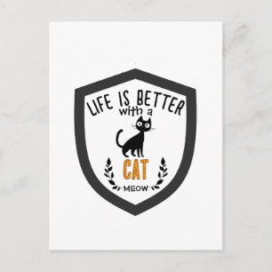 Minimalistische süße Katze-Typografie - Geschenk f Postkarte