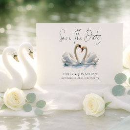 Minimalistische Swan Script Wedding Save The Date