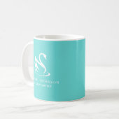Minimalistische Swan-Silhouette über Robin Egg Blu Kaffeetasse (Vorderseite Links)
