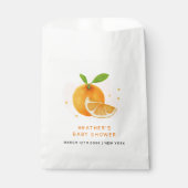 Minimalistische Sweet Orange Citrus Baby Dusche Geschenktütchen (Vorderseite)