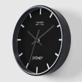 Minimalistische Sydney Time Zone Newsroom Black Wa Uhr (Winkel)