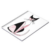 Minimalistische symmetrische Katze zeichnend Notizblock (Linke Seite)