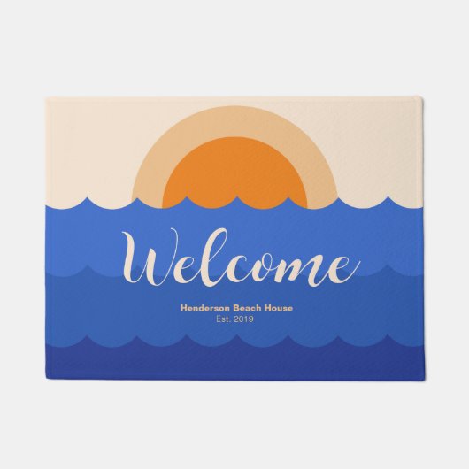 Minimalistische Szene des Sonnenuntergangs im Ozea Fußmatte (Vorderseite)