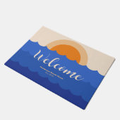 Minimalistische Szene des Sonnenuntergangs im Ozea Fußmatte (Schrägansicht)