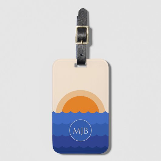 Minimalistische Szene des Sonnenuntergangs im Ozea Gepäckanhänger (Vorderseite Vertikal)