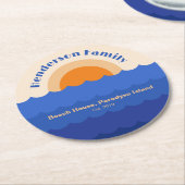 Minimalistische Szene des Sonnenuntergangs im Ozea Runder Pappuntersetzer (Angewinkelt)