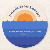 Minimalistische Szene des Sonnenuntergangs im Ozea Runder Pappuntersetzer (Vorderseite)