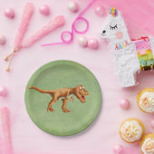 Minimalistische T-Rex Kinderparty Pappteller (Party)