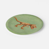 Minimalistische T-Rex Kinderparty Pappteller (Schrägansicht)