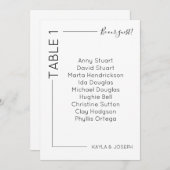 Minimalistische Tabelle 1 Vorlage für die Hochzeit (Vorne/Hinten)