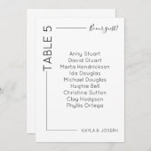 Minimalistische Tabelle 5 Vorlage für die Hochzeit (Vorne/Hinten)