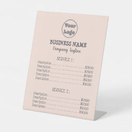 Minimalistische Tabelle Top Price List Pedestelle  Sockelschild