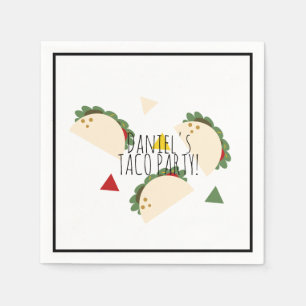 Minimalistische Taco-Geburtstags-Taco-Party Baby S Serviette